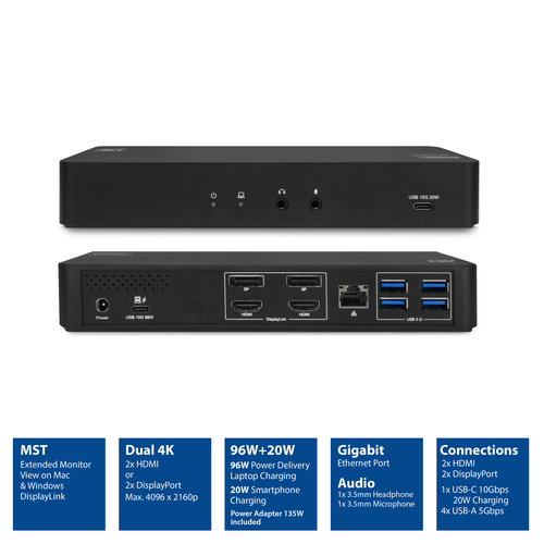 ACT USB-C Docking Station 4K, for 2 HDMI or DisplayPort monitors, DisplayLink – image 6