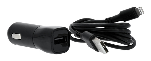 Gear Charger 12-24V 1xUSB 2,4A Black Lightning cable 1m MFI C89