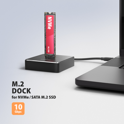 Axagon ADSA-M2C11 USB-C 10Gbps M.2 NVMe & SATA SSD Docking Station – image 2