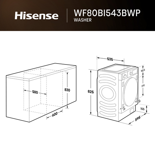 Hisense WF80BI543BWP washing machine Front-load – image 6