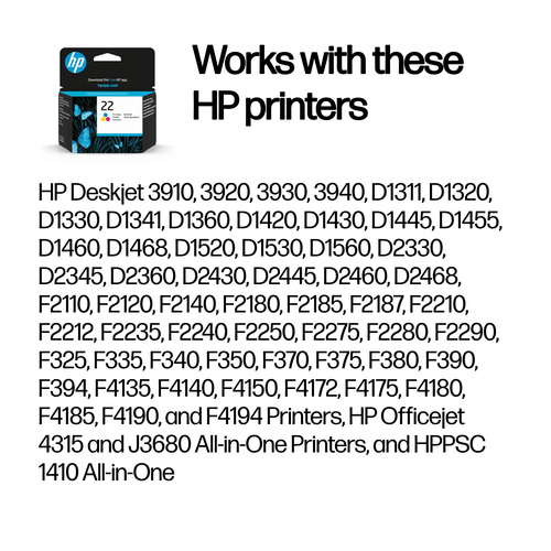 Original HP No. 22 Colour Inkjet Print Cartridge (5ml) - image 2