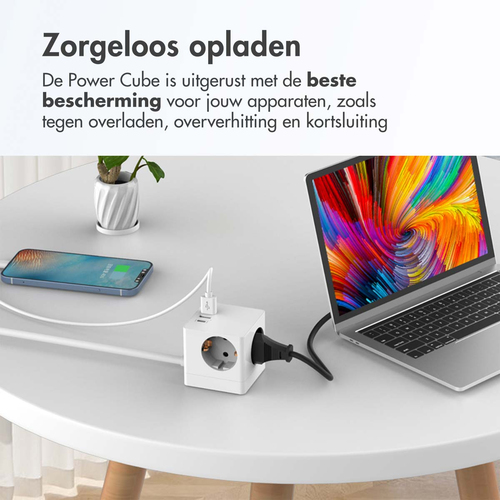Accezz PowerCube Strip | 6-in-1 - 1x USB-C + 2x USB-A + 3x stopcontact, afbeelding 8