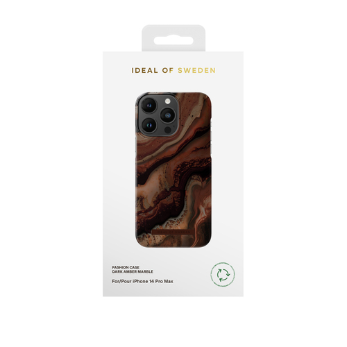 iDeal of Sweden Printed Case iPhone 14PM Dark Amber Marble – image 1
