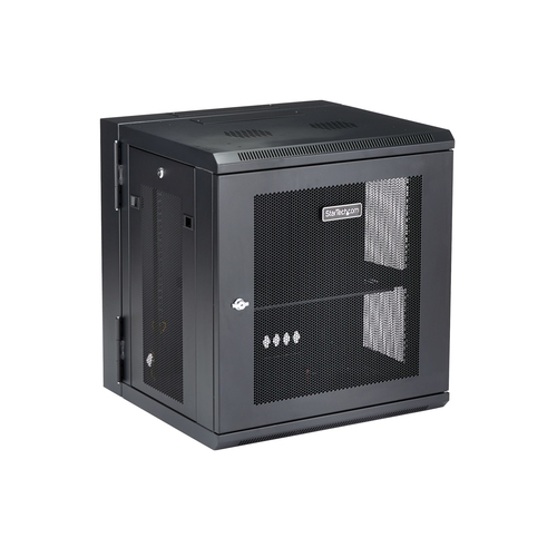 StarTech.com 12U 19 Wall Mount Network Cabinet - 16 Deep Hinged Locking Flexible IT Data Equipment Rack Vented Enclosure w/Shelf Stativindelukkekabinet Sort – billede 2