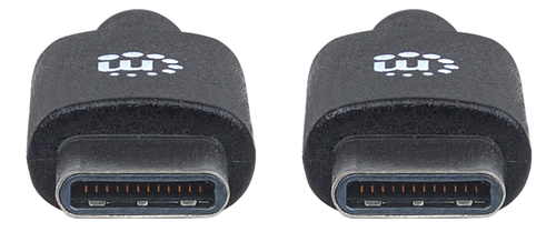 Manhattan Cable USB-C a USB-C, 2 m, USB 2.0, 480 Mbps, carga rápida de 3 A, Hi-Speed USB, negro, garantía de por vida, equivalente a USB2CC2M imagen 3