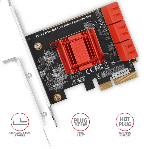 AXAGON 6  interner SATA 6G-Port-PCIe-Controller – Foto 4 von 7