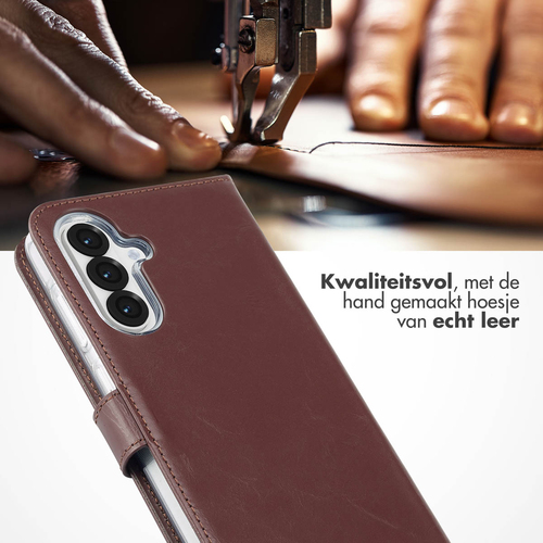 Selencia Echt Lederen Bookcase Samsung Galaxy A56 - Bruin, afbeelding 2