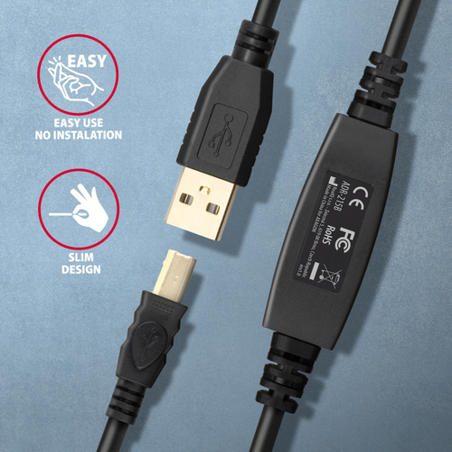 AXAGON ADR-215B - USB-Kabel - USB zu USB Type B - 15 m – Foto 5 von 10