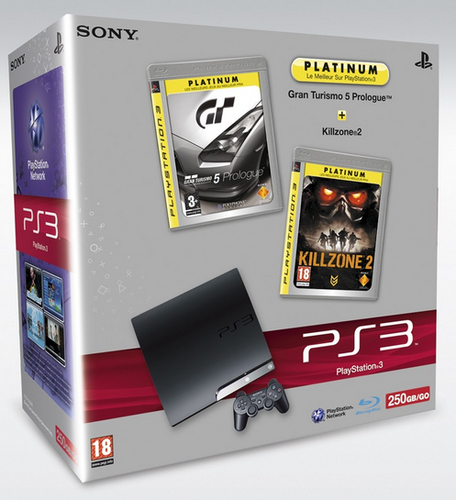 Sony Interactive Entertainment PlayStation 3 Slim 250 GB + Gran Turismo 5 Prologue Platinum + Killzone 2 Platinum