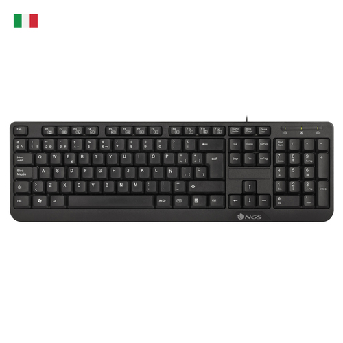 NGS FunkyV3, QWERTY, IT клавиатура Дома USB Итальянский Черный