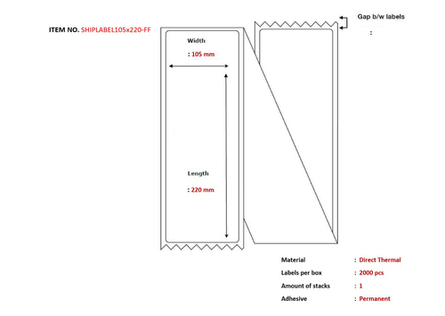 SHIPLABEL105X220-FF etiqueta