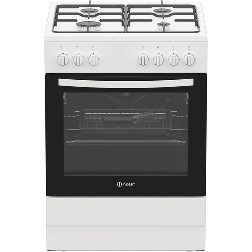 Indesit I6G3PMW/UK 60cm Wide Single Oven Dual Fuel Cooker - White - A Rated, White - image 1