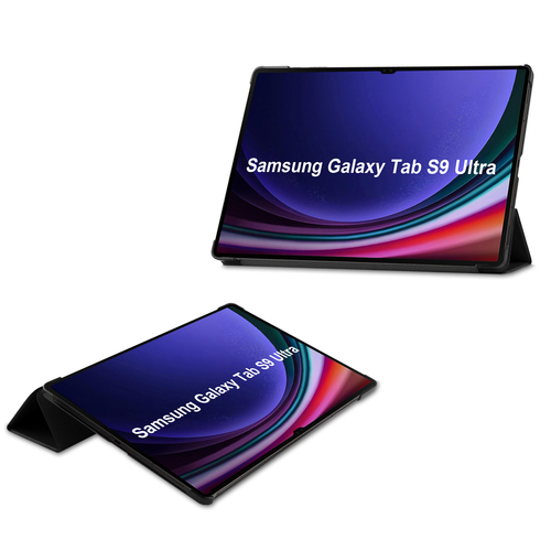 Accezz Trifold Bookcase Samsung Galaxy Tab S9 Ultra Tablethoesje Zwart, afbeelding 2
