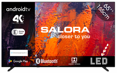 Salora 65UA550 TV 165.1 cm (65") 4K Ultra HD Smart TV Wi-Fi Black 250 cd/m²