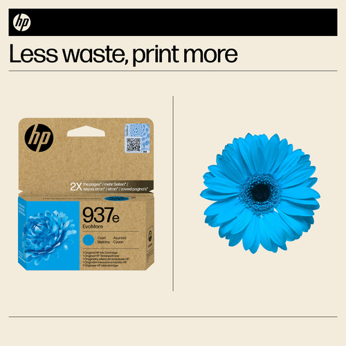 HP 937E EvoMore Original Ink Cartridge High Yield Cyan 4S6W6NE - image 3
