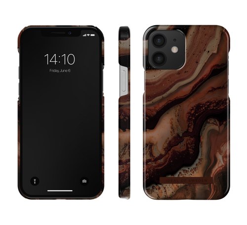 iDeal of Sweden Printed Case iPhone 12/12P Dark Amber Marble – image 4