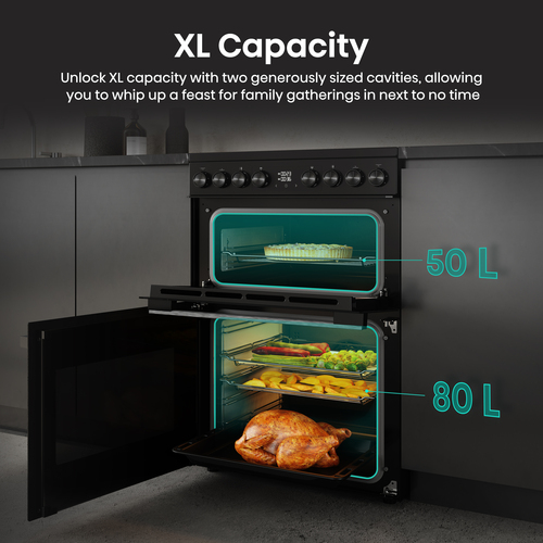 Hisense Hi6 Max 80/50L HDCEC6C20B 60cm Electric Ceramic Cooker - Jet Black, Black - image 3