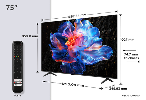 Tcl V6C 75" 4K Ultra HD Smart Google TV [2025] - 75V6C-UK, Silver - image 3