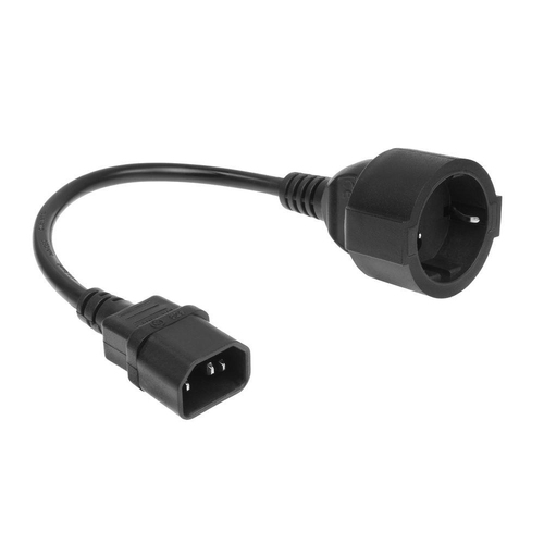 ACT Netsnoer C14 - CEE 7/3 zwart 0,2 m, afbeelding 2