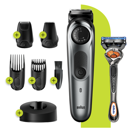 Braun Beard Trimmer BT7240 Men Trimmer & Hair Clipper, 39 Length Settings, Black/Grey Metal – image 4