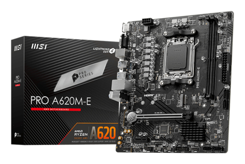 Msi Pro A620M-E Amd AM5 Micro-Atx Motherboard - Lightning PCIe 4.0, DDR5, Resizable Bar, Business Elegance - image 1