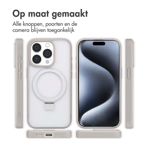 Accezz Ring Stand Backcover met MagSafe iPhone 15 Pro - Grey, afbeelding 7