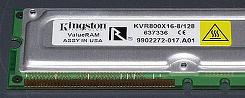 Kingston Technology 128MB 184PIN RIMM RDRAM