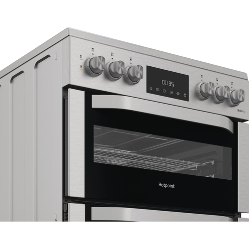 Hotpoint HDE6VDCAX 60cm Wide Double Oven Electric Cooker with Ceramic Hob - Stainless Steel - A Rated, Stainless Steel - image 6