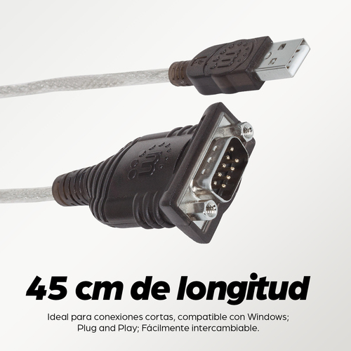 Convertidor de USB a Serial MANHATTAN 205153
