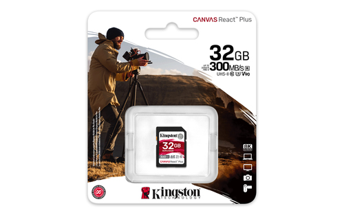 KINGSTON 32GB Canvas React Plus SDHC