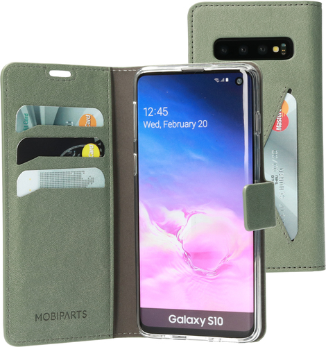 Mobiparts Classic Wallet Case Galaxy S10 Stone Green – image 1
