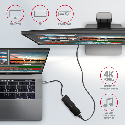 AXAGON SuperSpeed USB-C Hub USB-Hubs - USB 32 - 6 - Schwarz – Foto 4 von 10