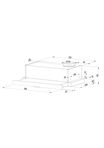 Gorenje DKF600MNH cooker hood Semi built-in (pull out) Stainless steel 150 m³/h – image 2