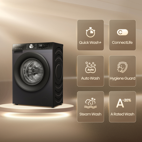Hisense 3S Series WF3S1243BB3 12kg WiFi Connected Washing Machine with 1400 rpm - Black - A Rated, Black - image 3