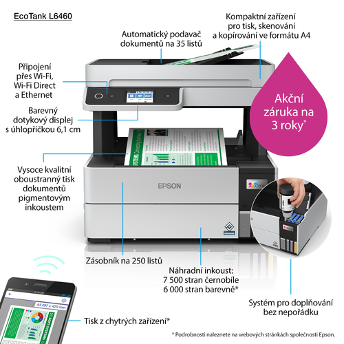 Epson EcoTank L6460 Inkjet A4 4800 x 1200 DPI Wifi, afbeelding 10