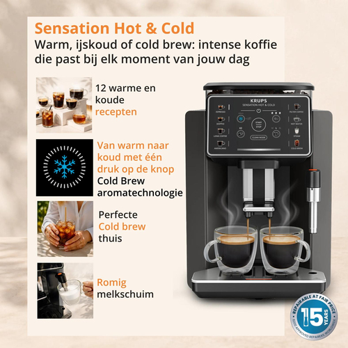 Krups Sensation Hot & Cold EA913H Noir – Photo 6 sur 10