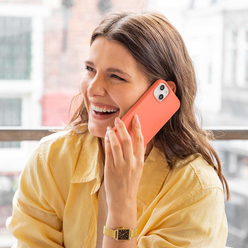 Accezz Liquid Silicone Backcover met MagSafe iPhone 15 Pro Max Telefoonhoesje Oranje, afbeelding 7