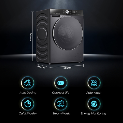 Hisense 5S Series Auto Dosing WF5S1245BB WiFi-enabled 12 kg 1400 Spin Washing Machine - Black - image 6
