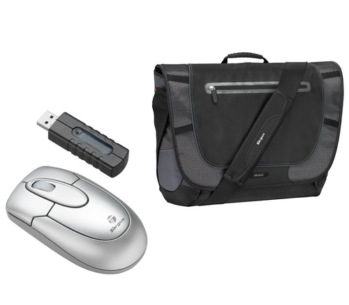 Targus X-mas Bundle: 15.4" Messenger Case + Wireless Mouse