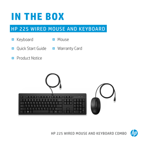 HP 225 Wired Mouse and Keyboard Combo – image 1