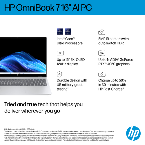 HP OmniBook 7 AI 16-ay0003na AI Intel Core Ultra 5 225H 16GB RAM 1TB SSD 16" Windows 11 Home Laptop - image 7