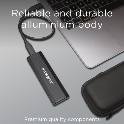 Integral 2TB - 2048GB PORTABLE EXTERNAL SSD USB 3.2 GEN2 3.0 TYPE C R-2000MB/s W-1900MB/s C-A CABLE A-C ADAPTOR AND CARRY CASE INC PRO X2 – image 5