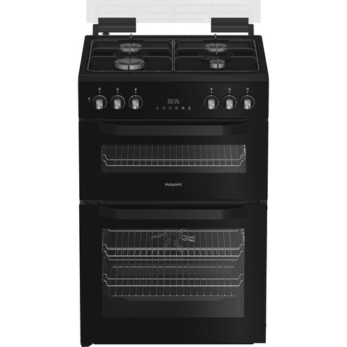Hotpoint HDD6GDC2B1 Double Oven Dual Fuel Cooker - Black - A/A Rated, Black - image 1