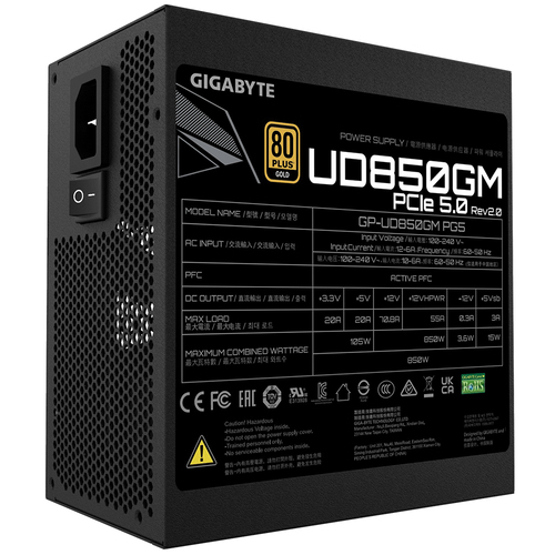 Fuente de poder GIGABYTE GP-UD850GM PG5 V2   