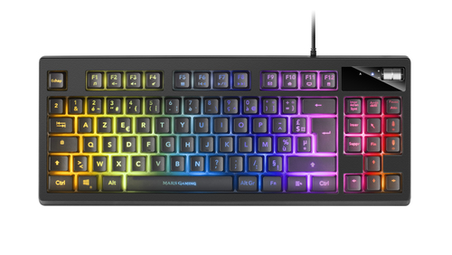 Mars Gaming MKAXFR TKL H-Mech Compact Keyboard RGB Lighting 9 Effects Gel Wrist Rest Black French Language
