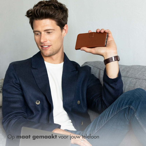 Selencia Echt Lederen Bookcase Samsung Galaxy A35 - Lichtbruin, afbeelding 7