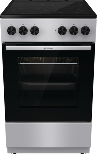 Gorenje GEC5A11SG cooker Freestanding cooker Electric Zone induction hob Black, Stainless steel