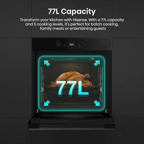 Hisense Hi4 BlackLine BSA66226ADBGUK Built In Electric Single Steam Oven - Black – image 4
