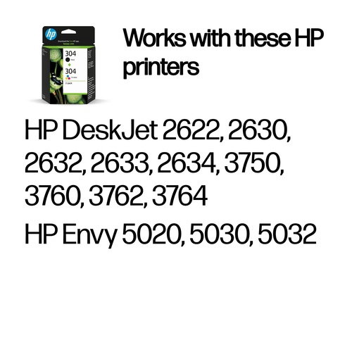 HP 304 Original Ink Cartridge 2-ml Black/Tri-color 3JB05AE - image 2