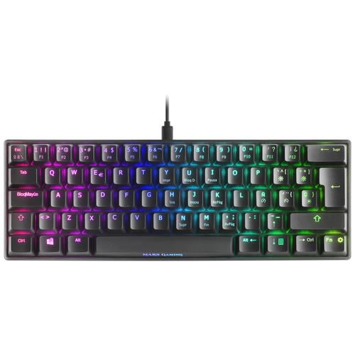 Mars Gaming MKMINIBES Ultra-Compact Mechanical Keyboard Full RGB Chroma Switch OUTEMU PRO Blue Black Spanish Language